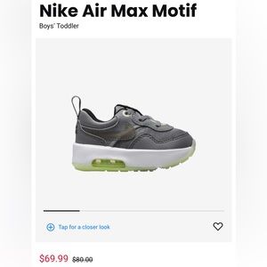 New With Box Nike Air Max Toddler Sneakers